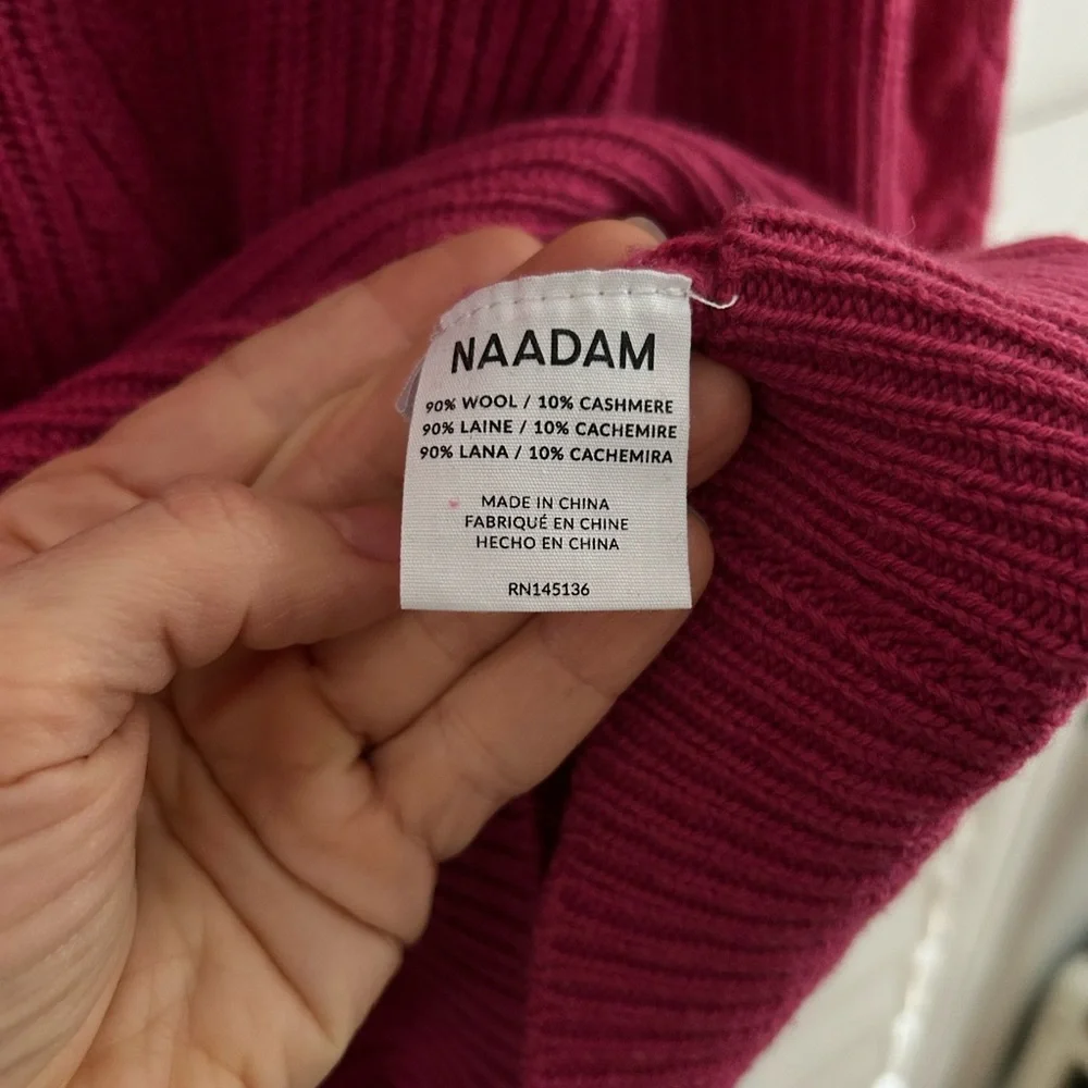 🐐NAADAM Cashmere & Wool Raspberry Cableknit Sweater - Picture 6 of 11